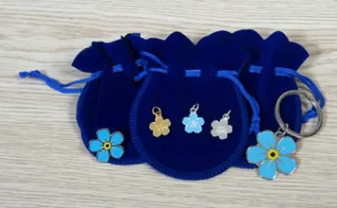Alzhemer bewustzjn vergeet me net blauwe bloem glazuur - Etsy Belgë
